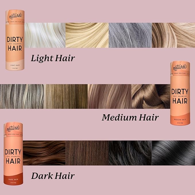 NATURL Dry Shampoo Volumizing Powder for Oily, Dark Hair | Non Aerosol, Oil Absorbing, Travel Size, Vegan, Talc Free, Aluminum Free | Grapefruit Scent | 2.6 Ounces-Velvo Beauty