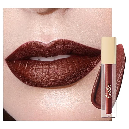 Oulac Matte Liquid Brown Lipstick for Women, Long Lasting Lipstick Waterproof Lip Stain, No Transfer, Creamy High Pigmented Formula with Rose Oil, Vegan & Cruelty-Free,Brown M03-Velvo Beauty