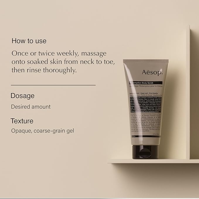 Aesop Redemption Body Scrub | Finely Milled Pumice and Aromatic Botanicals to Polish the Skin | 6.5oz / 180mL-Velvo Beauty