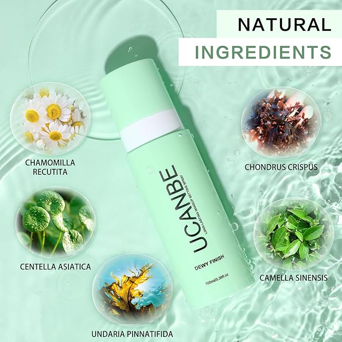 UCANBE Makeup Setting Spray, Dewy Finish Long Lasting Make Up Spray, Hydrating, Fast Drying Face Mist for Natural Glow, 3.38 fl oz-Velvo Beauty