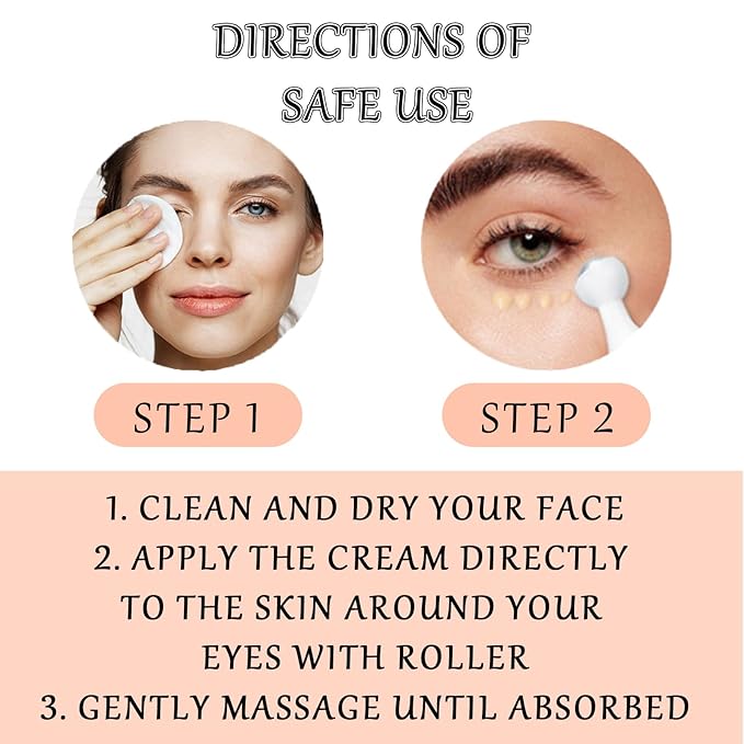 Caffeine Eye Cream Eye Serum, Under Eye Roller Cream for Dark Circles and Puffiness, 0.51 Fl Oz-Velvo Beauty