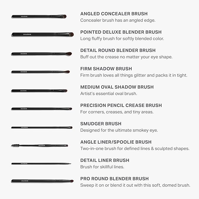 Morphe MUA Life Makeup Brushes - 20 Piece Makeup Brush Set of Eye and Face Brushes - Made with Synthetic Bristles and Includes Carrying Case (20 Count)-Velvo Beauty