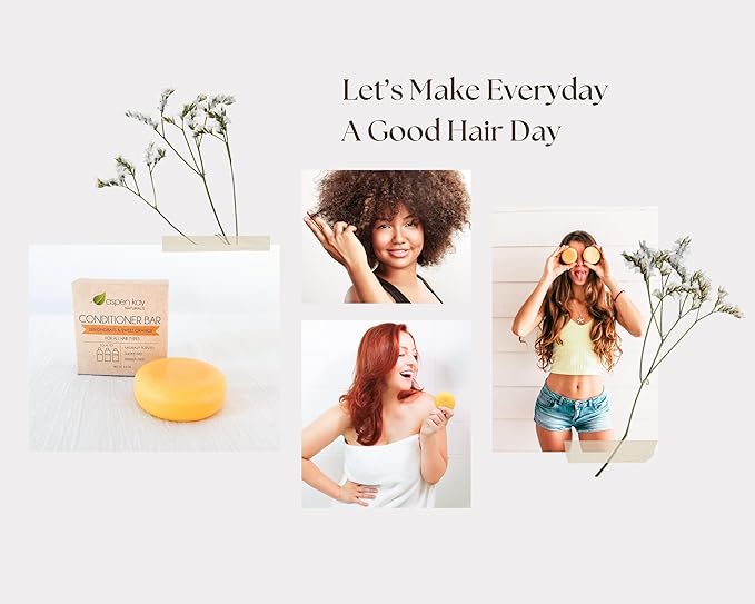 Aspen Kay Naturals Conditioner Bar, Lemongrass, 2.3 Ounce. Made With Natural & Organic Ingredients, All Hair Types including frizzy hair, Sulfate-Free, Cruelty-Free & Vegan-Velvo Beauty