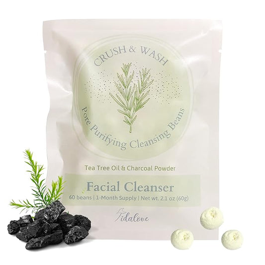 Daily 3 in 1 Facial Cleanser, Exfoliator and Wash-off Mask, Vegan, Cruelty Free, Plastic Free, Travel Friendly, 1 Month Supply Refill (60 Tablets) (Purifying)-Velvo Beauty