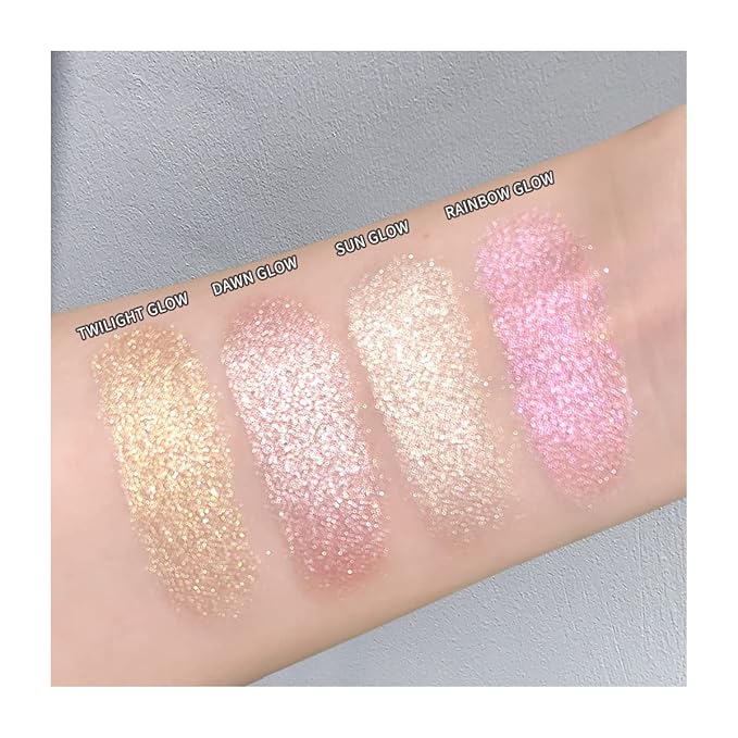 ELESSY Highlighter Makeup Palette Long Lasting Face Highlighter Powder Shimmer Highlight Palette Suit All Skin Tones-RAINBOW GLOW-Velvo Beauty