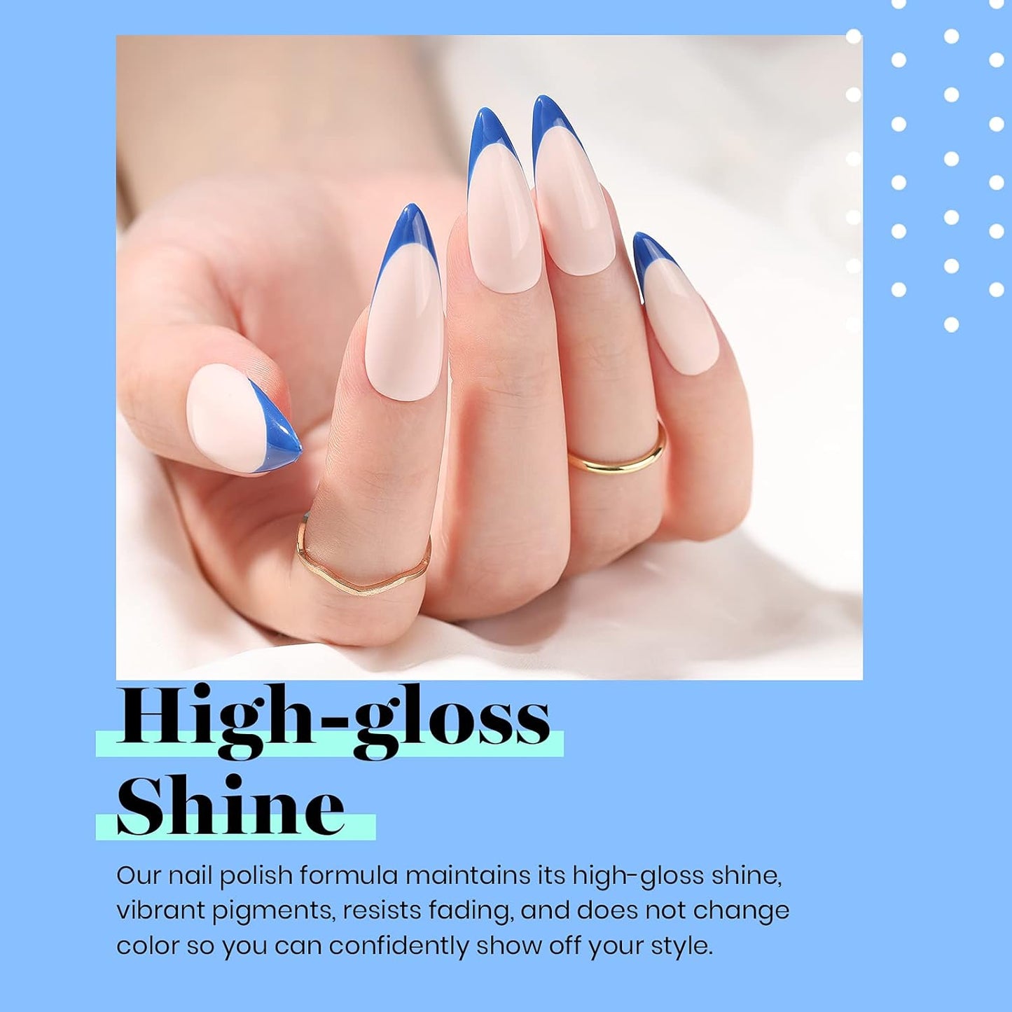 Beetles Blue Gel Nail Polish, 1 Pcs 15ml Cobalt Blue Color All Season Gel Polish Nail Art Manicure Salon Soak Off DIY Nail Uv Design at Home Gift for Women-Velvo Beauty