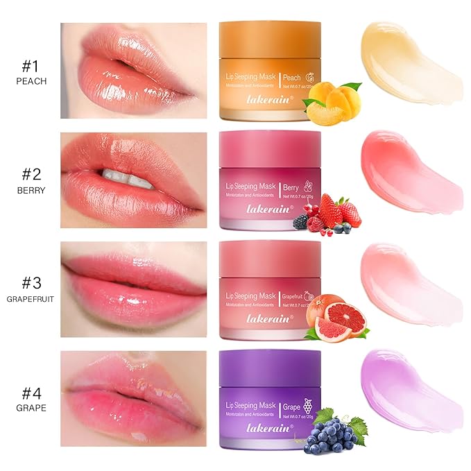 Hydrating Lip Sleeping Mask - Day and Night Repair Lip Balm for Chapped Dry Lips - Reduce Lip Lines, Enhance Lip Color, Hydrate & Plump Lips Care Lip Mask (Berry)-Velvo Beauty