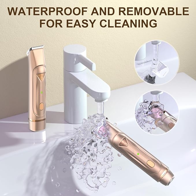 Dermave Bikini Shaver - Bikini Trimmer for Women, Waterproof Dual Head Shaver (Gold)-Velvo Beauty