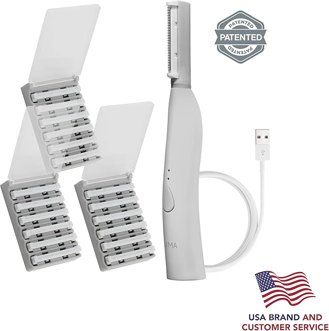 SPA SCIENCES - SIMA Patented Dermaplane Razor for Women Face – Painless 2-in-1 Facial Exfoliation & Peach Fuzz Hair Removal – Anti-Aging – 3 Speeds – Rechargeable – 19 Weeks Treatment-Velvo Beauty