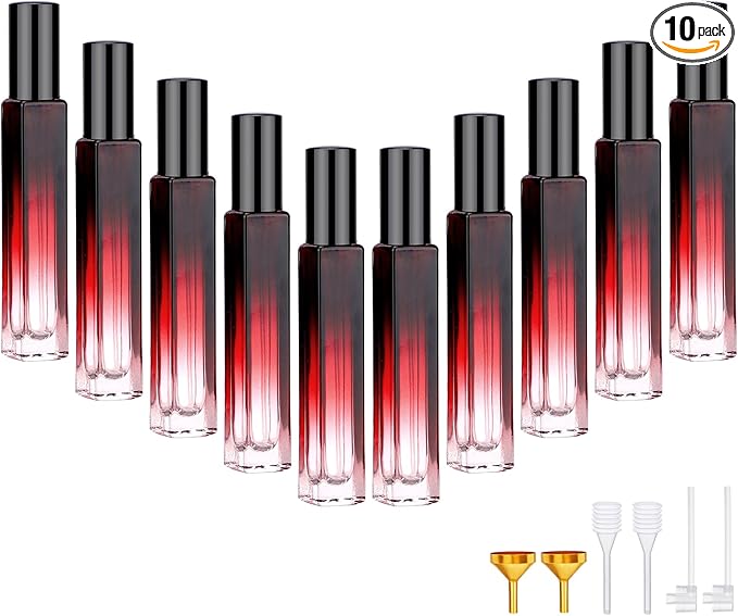 Segbeauty 10ML Travel Cologne Sprayer, 10 Pack Refillable Atomizer Spray Bottle for Perfume, Empty Mini Glass Perfume Bottle Fine Mist Dispenser, Portable Leak-proof Sample Bottles for Travel Outgoing-Velvo Beauty