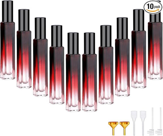 Segbeauty 10ML Travel Cologne Sprayer, 10 Pack Refillable Atomizer Spray Bottle for Perfume, Empty Mini Glass Perfume Bottle Fine Mist Dispenser, Portable Leak-proof Sample Bottles for Travel Outgoing-Velvo Beauty