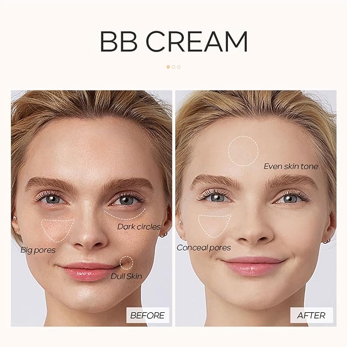 KWOLYKIM 2PCS Hydrating Makeup BB Cream, Tinted Moisturizer Face Makeup BB Cream Foundation Waterproof Concealer Clean Brighten Color Correcting Cream Nude Makeup Long Lasting for All Skin(Tan)-Velvo Beauty