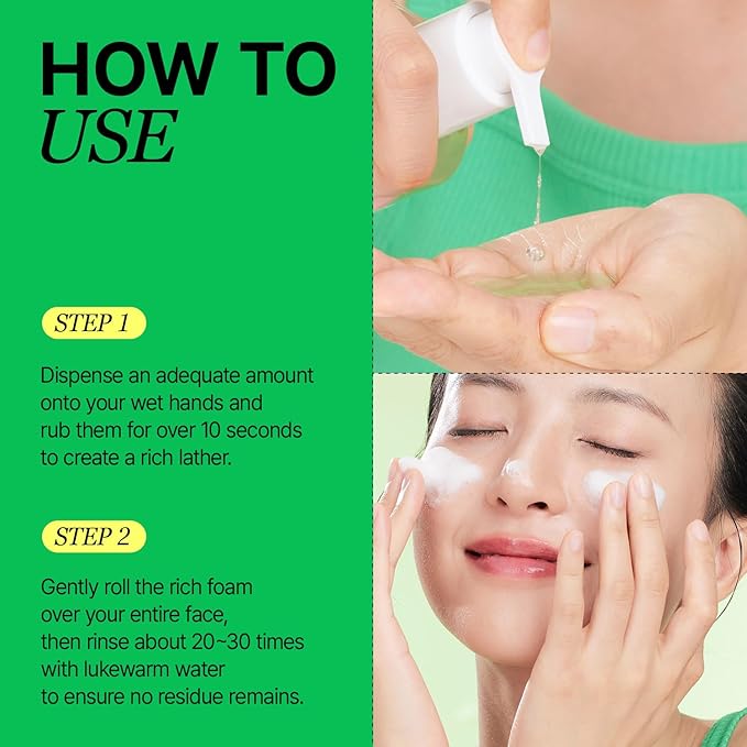 Gel Cleanser, Big Size, Gentle Exfoliation and Face cleanser for Sensitive Skin, Korean Skin Care, Vegan, 6.93 Fl Oz-Velvo Beauty