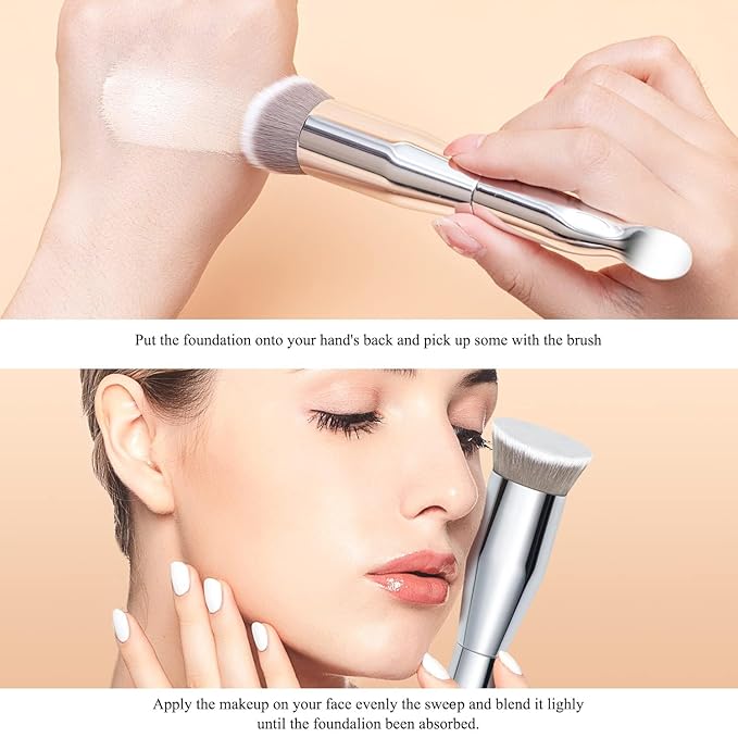 Foundation Makeup Spatula Mixing Makeup Palette Spatula Foundation Brush, Makeup Spatula and Palette Set, Spatula for Makeup Professional Makeup Tool(Foundation Bruh+Spatula+Palette)-Velvo Beauty