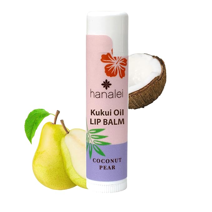 Hanalei Lip Balm and Moisturizer - Natural Kukui Oil and Beeswax Lip Moisturizer to Hydrate and Replenish Dry, Chapped Lips - Made in USA - Coconut Pear-Velvo Beauty