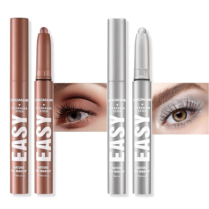 Jolilab Eyeshadow Stick Set, 8 Colors Matte Professional Bright-Colored Contouring and Highlight Eyeshadow Stick, Cream Waterproof Long Lasting High Pigmented Eye Shadow. (2, 05+07)-Velvo Beauty