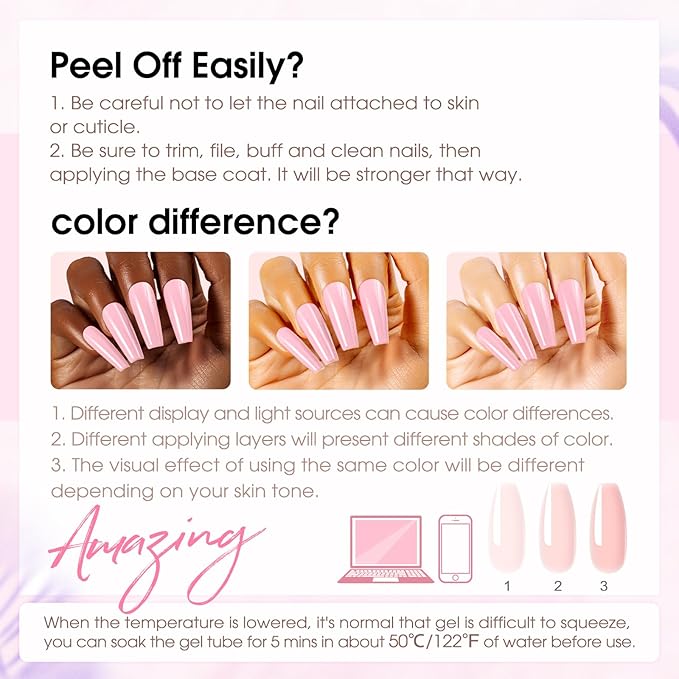 ROSALIND Poly Nail Gel Kit -12 Colors + Nail Art Accessories kit Clear Nude Poly Nails Gel Kit Starter Kit With Slip Solution Pro Nude Pink Nail Extensions Gel Set with Mini UV Lamp-Velvo Beauty