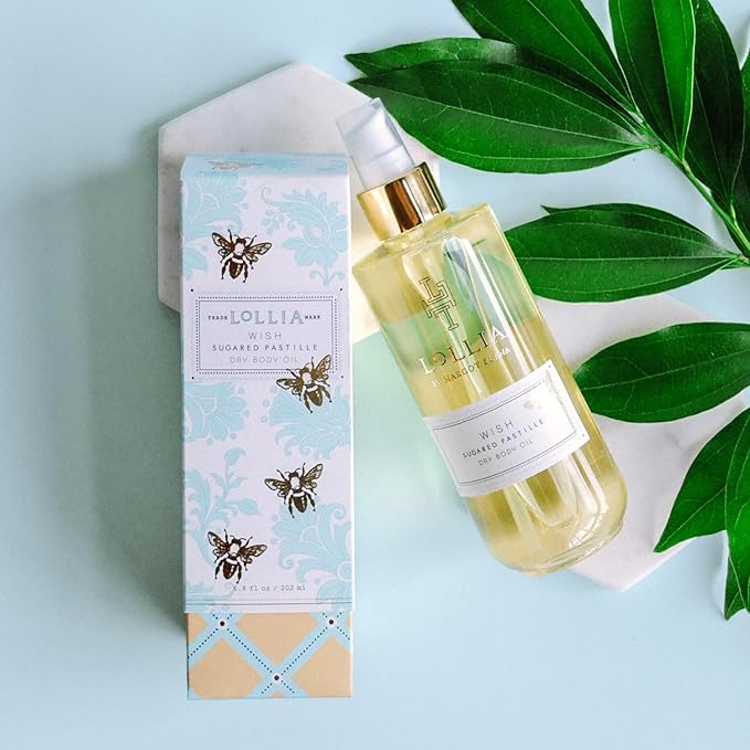 LOLLIA Wish Dry Body Oil, 6.8 Fl. Oz. – Sugared Pastille – Women’s, Scented, Moisturizing, Dry Body Oil for Women, For All Skin Types-Velvo Beauty