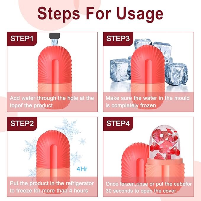 2Pcs Ice Face Roller, Reusable Silicone Mold Face Massage Eye Facial Beauty Skin Care Tools Apply Ice for Shrink Pores Anti Wrinkle Reduce Puffiness Improve Skin Elasticity, Seashell-Velvo Beauty