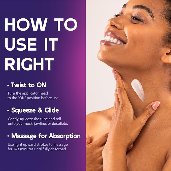 Firming Neck & Décolleté Cream with Retinol, AH-8 Hexapeptide, Collagen & Squalane – Instant Face Lift Cream for Wrinkles, Tightening & Crepey Skin – Neck Firming cream with Massage Roller – 4.3 fl oz-Velvo Beauty