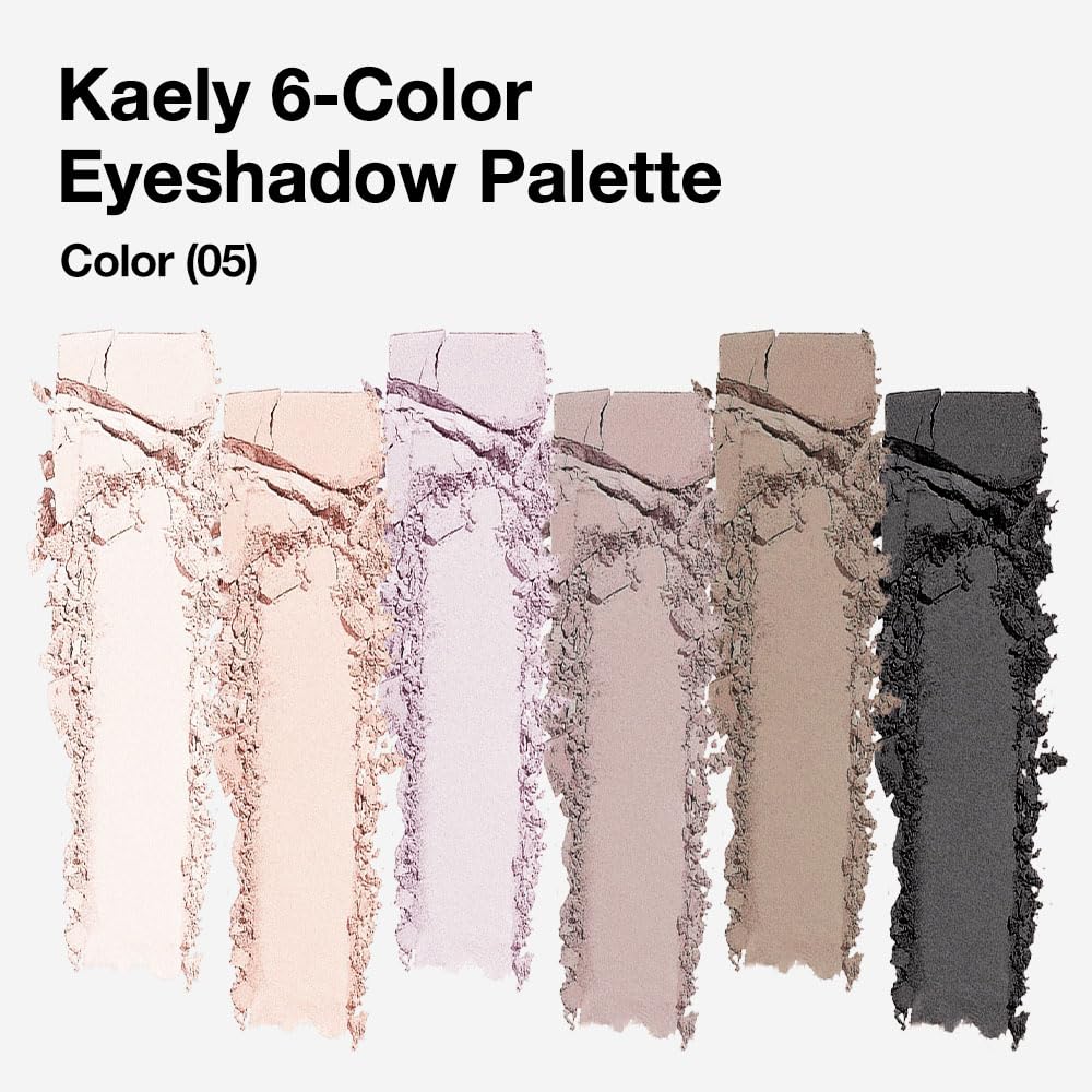 Kaely 6 Color Mini Nude Smoky Eyeshadow Palette Makeup, Highly Pigmented Eye Shadow Palette Waterproof, Natural Matte Eye Shadow Palette, paleta de sombras de ojos, Vegan & Cruelty-free, 05-Velvo Beauty