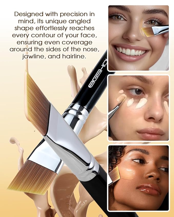 EIGSHOW Flat Foundation Brush, Vegan Synthetic Bristles, Streak Free Application, Face Makeup Brush For Blending Liquid, Cream, Face Mask (E870B)-Velvo Beauty