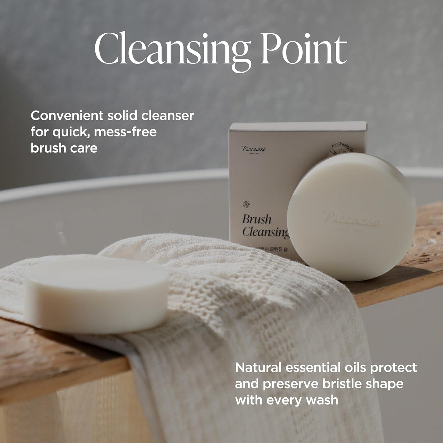 Piccasso Brush Cleaner – Makeup Brush Cleaner Cleanser Soap for Deep Cleaning, Gentle Brush Cleaner for Makeup Brushes, Professional Brush Cleaner Make Up Solid Cleanser-Velvo Beauty
