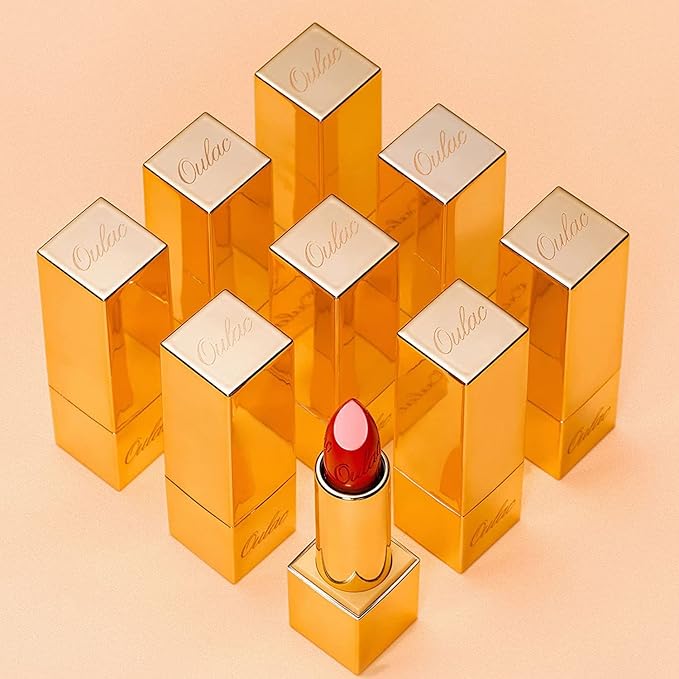 Oulac Dark Brown Lipstick for Women with Metallic 3D Shine Lightweight Hydrating Formula, High Impact Lip Color, Vegan Beauty, Full Coverage Lip Makeup, Christmas Gifts for Women, Hawaii Summer(08)-Velvo Beauty