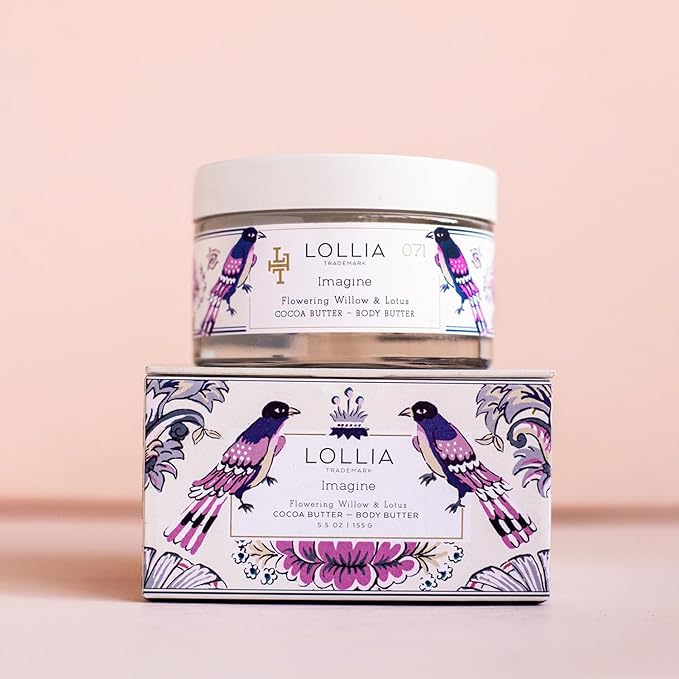 LOLLIA Imagine Body Butter, 5.5 oz. - Flowering Willow & Lotus Fragrance - Shea Butter & Cocoa Butter, Body Lotion for Women, Hydrating & Smooth Body Moisturizer-Velvo Beauty