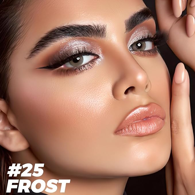 FOCALLURE Shimmer and Matte Cream Eyeshadow Stick,Smooth Brilliant Eye Brightener Pencil for Women,Long Lasting Waterproof Eye Shadow and Liners Makeup,FROST-Velvo Beauty