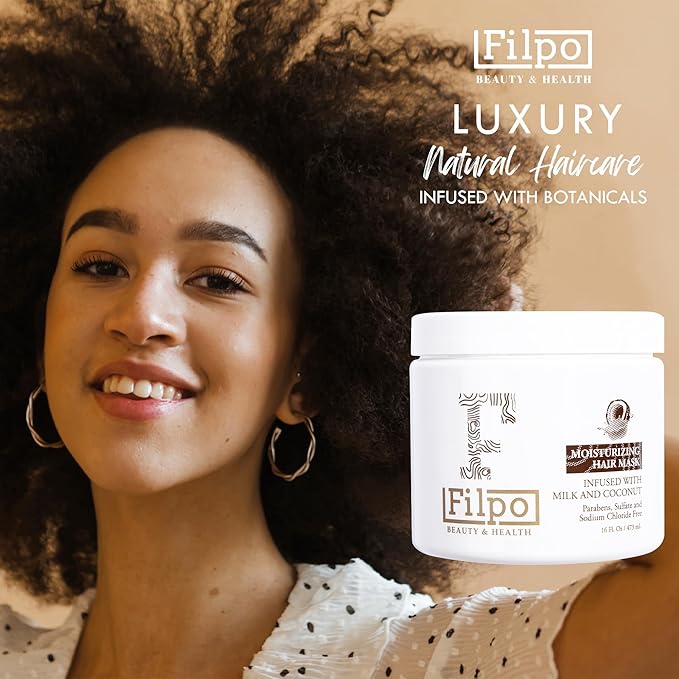 FILPO Coconut Milk Hair Mask - Deep Conditioning with Coconut Oil and Argan Oil for Dry, Damaged, Curly Hair Growth & Sulfate Free Hair Care-Velvo Beauty