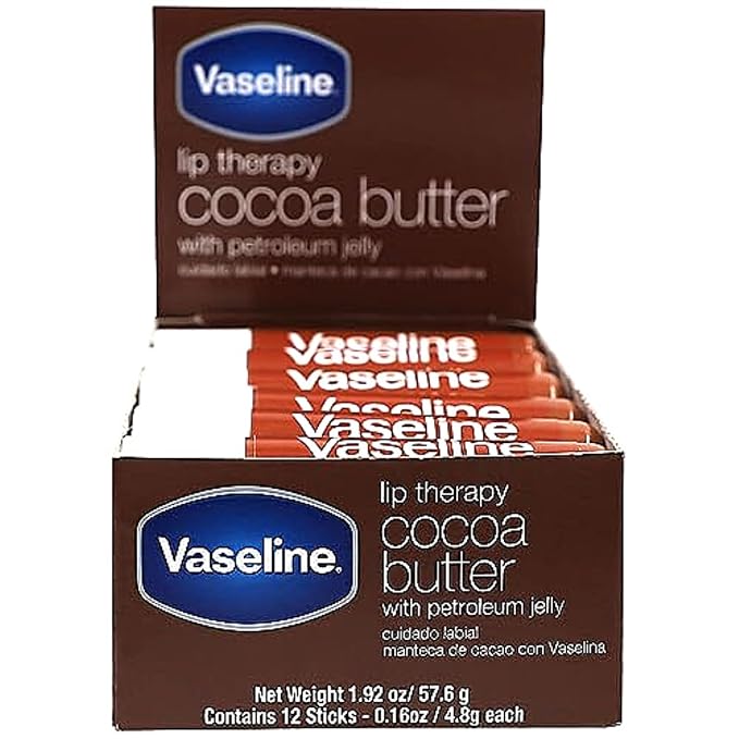 Vaseline Lip w/o Backer Card Cocoa - 12 Pack Box-Velvo Beauty