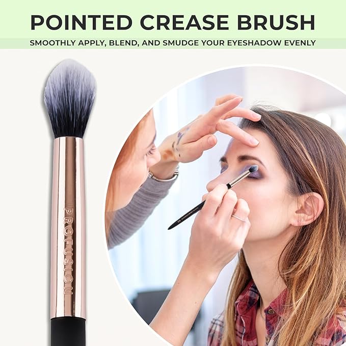 Profusion Cosmetics Pointed Crease Eyeshadow Brush Soft Synthetic Eyeshadow Blending For small Crease Eyebrow Long Lasting smudge Flawless Makeup Look-Velvo Beauty
