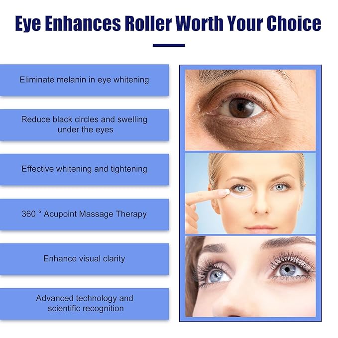 Caffeine Eye Cream with 360° Eye roller for Puffy Eyes -Under Eye Cream for Dark Circles and Puffiness - 5% Caffeine Eye Serum Reduce Wrinkles, Fine Lines and Under Eye Bags-Velvo Beauty