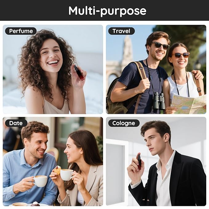 Segbeauty 0.34oz Perfume Atomizer for Travel, 5pcs Glass Refillable Perfume Spray Bottle, 10ml Mini Travel Size Cologne Sprayer Portable, Small Cologne Bottles with Clear Transfer Tool Set-Velvo Beauty