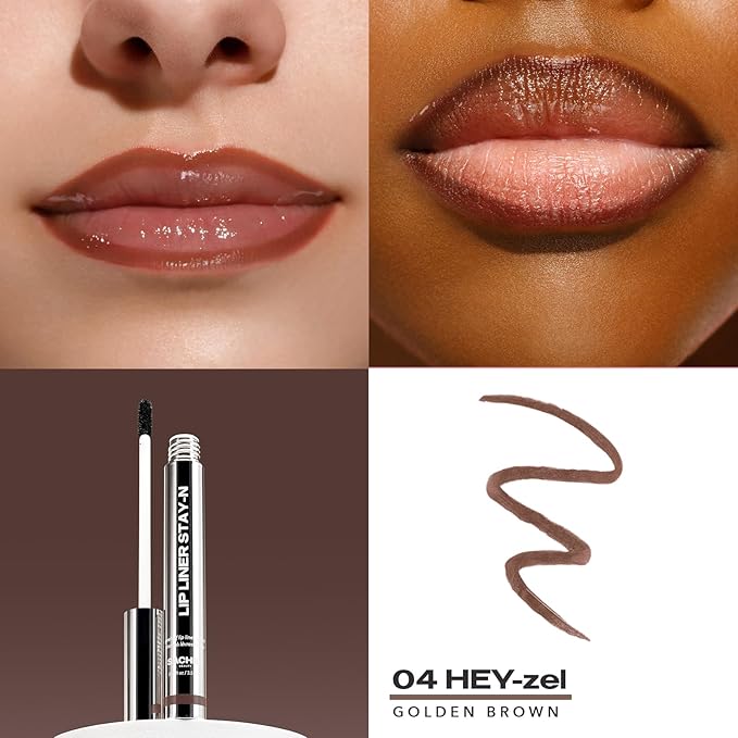 Sacheu Lip Liner STAY-N Peel Off Lip Stain — Long Lasting Matte Lip Tattoo Transfer Proof Lipstain Infused with Hyaluronic Acid & Vitamin E for All Skin Types — Vegan & Cruelty-Free, HEY-zel-Velvo Beauty