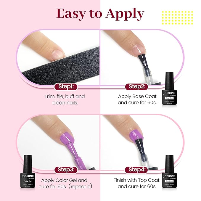 JODSONE 23 PCS Gel Polish Kit Colorful Fashion Classic Nail Gel Set 3 Bottles of Base Coat Matte and Glossy Top Coat-Velvo Beauty