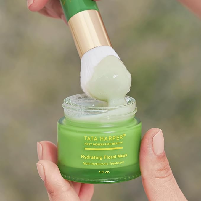 Tata Harper Hydrating Floral Face Mask, Multi-Hyaluronic Acid Redness Reducing Mask, 30ml-Velvo Beauty