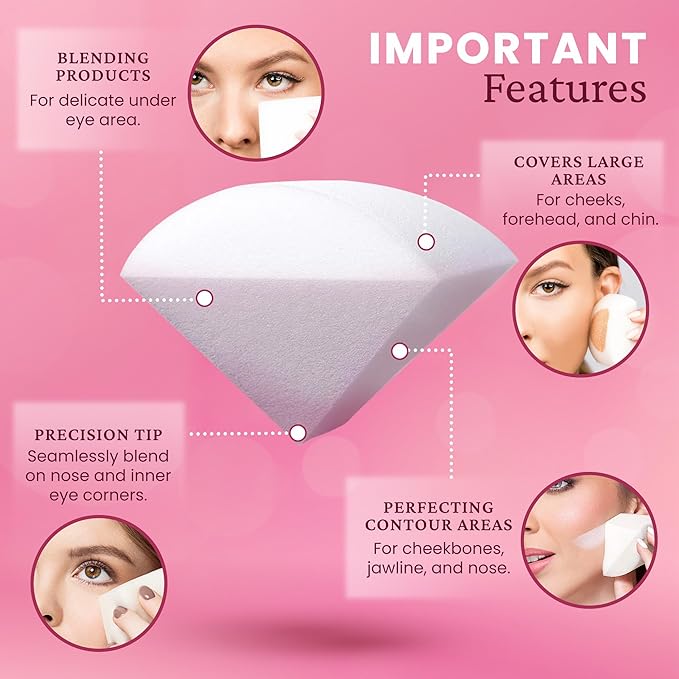 StansOut Memory Foam Makeup Sponge – No-Water-Needed Blender for Liquid, Cream & Powder Foundation – Airbrush Finish, Flawless Application-Velvo Beauty