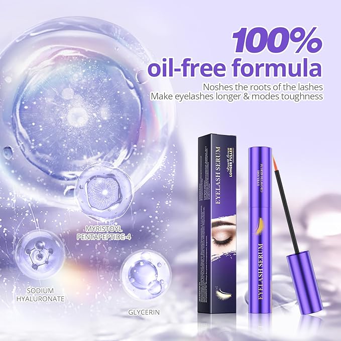 Lash Serum - 8ml Rapid Eyelash Growth Serum for Thickness, Stronger, Healthier Lashes & Brows - Vegan & Cruelty-Free-Velvo Beauty