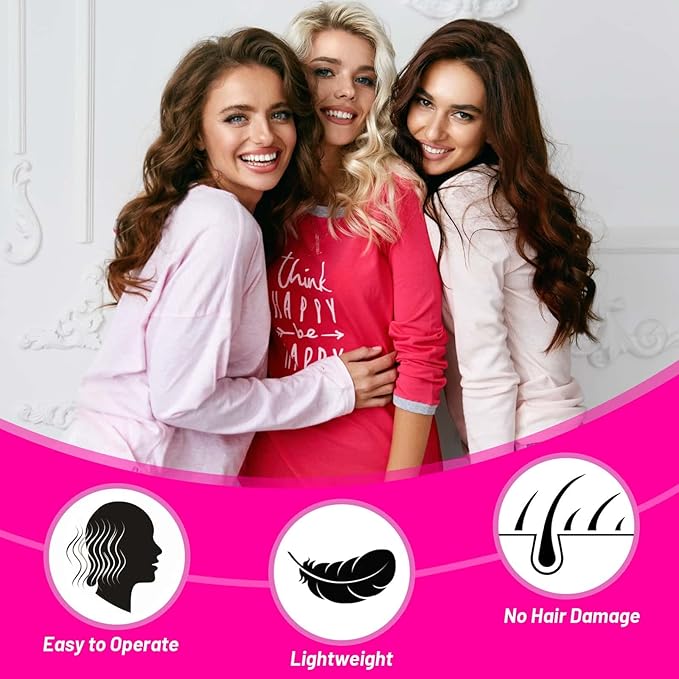 Acejoz Hair Rollers Set for Blowout Look, 38 Pcs Self Grip Hair Rollers with 4 Sizes, 12 Pcs Hair Clips, Comb, Storage Bag for Long, Medium, Short, Thick Hair Volume (Multicolor)-Velvo Beauty