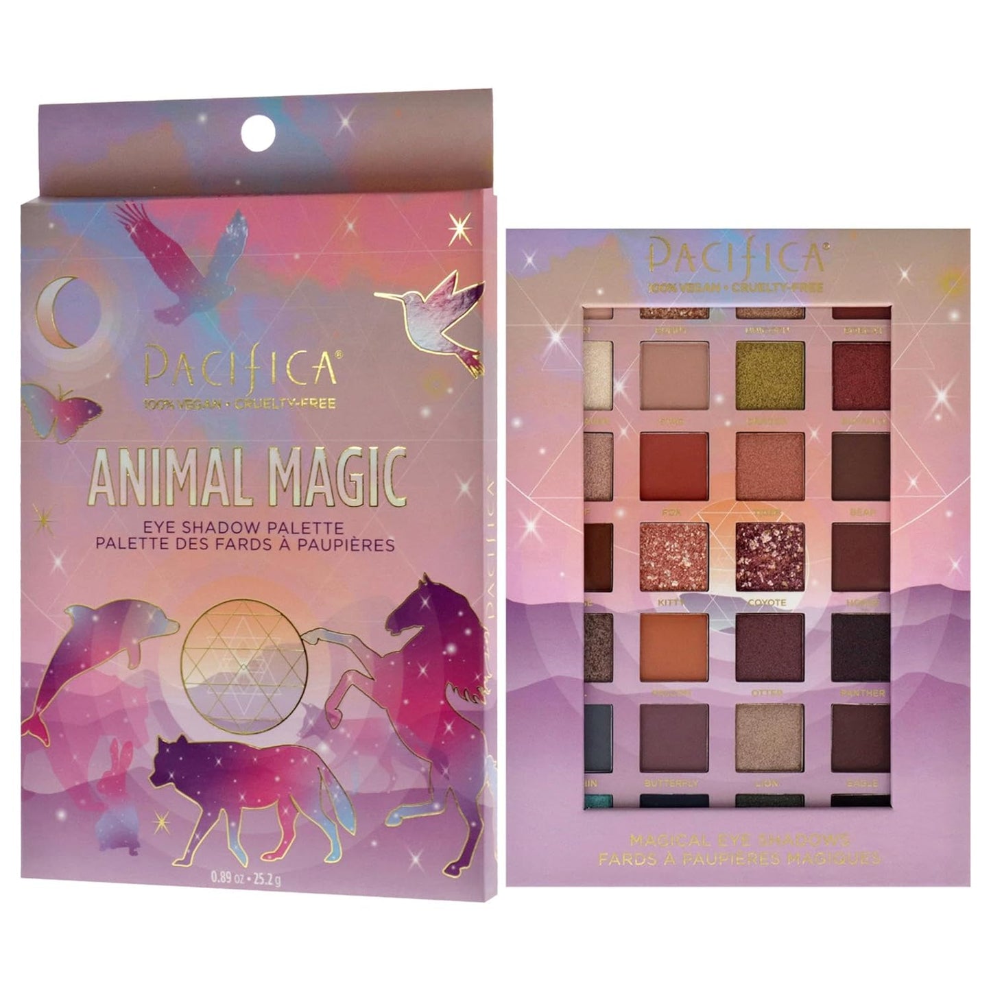 Pacifica Eyeshadow Palette – Animal Magic with Colorful Blendable Shades, Highly Pigmented Mineral Eyeshadow, Talc-Free, Vegan & Cruelty-Free, 0.89 oz (28 Shades)-Velvo Beauty