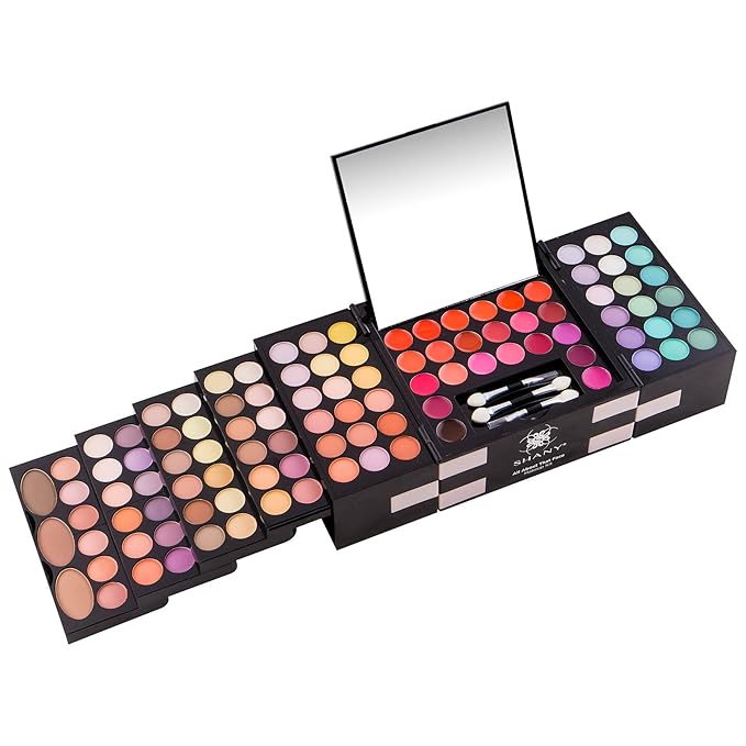 SHANY All About That Face Makeup Kit - All in one Beginner Makeup Set - Eye Shadows, Lip Colors, Face Makeup, Cosmetics applicators & More.-Velvo Beauty