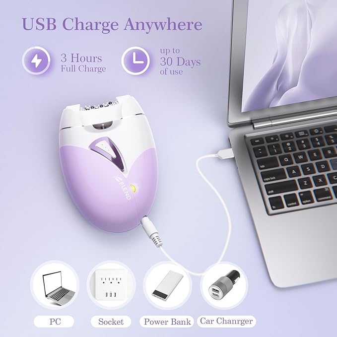 Epilators, 2-Speed Painless Smooth Glide Epilator for Women, Cordless Rechargeable Facial Hair Removal Epilator, Hair Removal Device for Women's Face Legs Bikini Area Arms Legs-Velvo Beauty