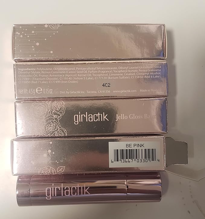 Girlactik Jello Gloss Lip Balm - Original Lip Care with Vitamin E, Aloe Vera, Avocado and Apricot Kernel Oil for Hydrating, Moisturizing Lip Balm with Glossy, Smooth, 4.5 g / 0.15 oz (Be Pink)-Velvo Beauty