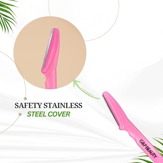 G&P BEAUTY Precision Face & Eyebrow Dermaplaning Kit - 3 Exfoliating Razors with Precision Covers for Women, ideal Gift.-Velvo Beauty
