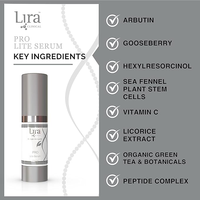 Lira Clinical PRO Lite Serum – Discoloration Correcting Face Serum for Women – Dark Spot Remover with Vitamin C & Hyaluronic Acid – Pore Tightening & Hydrating Skincare – Professional Facial Care-Velvo Beauty