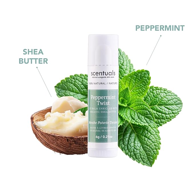 Lip Balm Peppermint Set of 3, Made with Shea Butter, Cocoa Butter, Avocado & Jojoba oil, Beeswax, Vitamin E and Essential oil, Moisturizing Lip Care, Cruelty Free Hydration, Natural (3 Pack)-Velvo Beauty