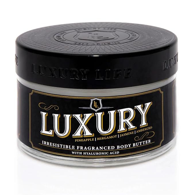 LUXURY LIFE Bed Butter - Scented, Luxurious Body Butter With All-Natural Hyaluronic Acid For Soft, Glowing, Hydrated Skin For Men & Women - Suitable For All Skin Types - Luxury Scent, 5 oz-Velvo Beauty
