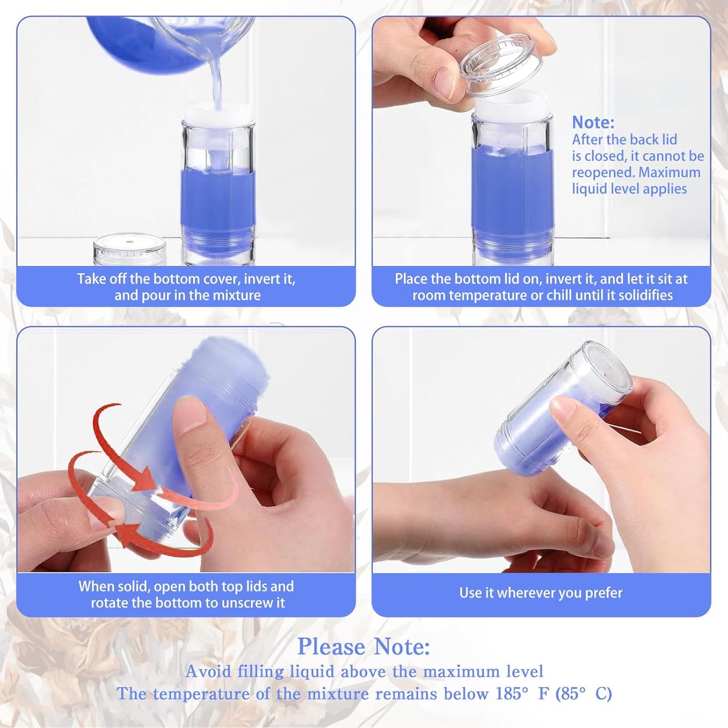 36 Pcs Empty Deodorant Containers Clear Plastic Twist up Filling Stick Round Bottomfill Lip Balm Tubes Refillable Deodorant Bottles for DIY Homemade Crayon Lipstick (30 ml)-Velvo Beauty